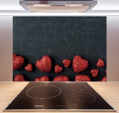 Kitchen splashback Hearts on the board