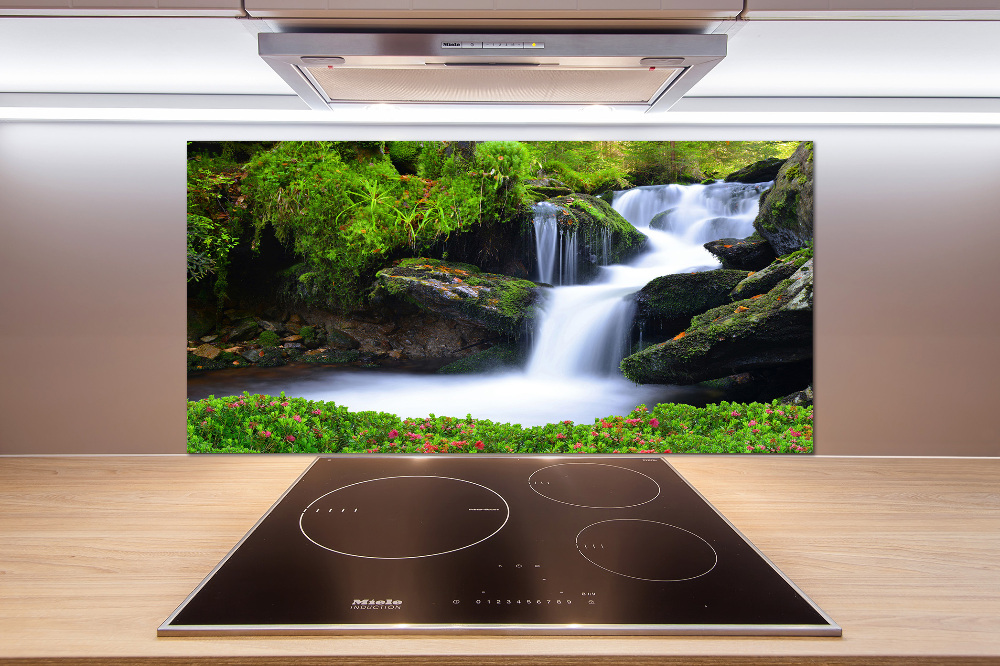 Cooker splashback Waterfall in the forest