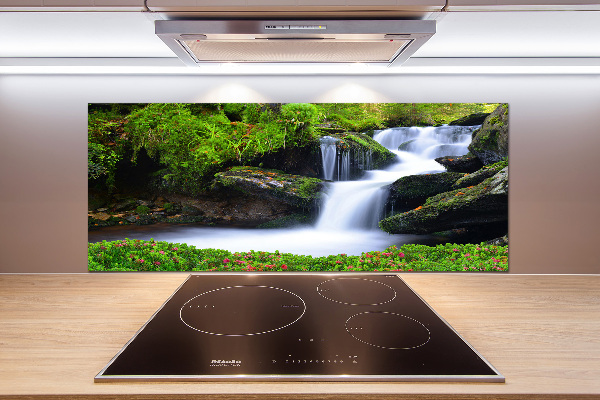 Cooker splashback Waterfall in the forest