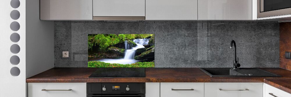 Cooker splashback Waterfall in the forest