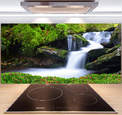 Cooker splashback Waterfall in the forest