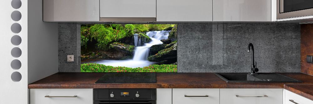 Cooker splashback Waterfall in the forest