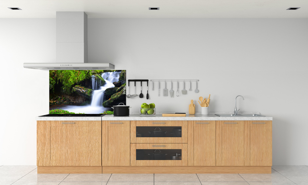 Cooker splashback Waterfall in the forest