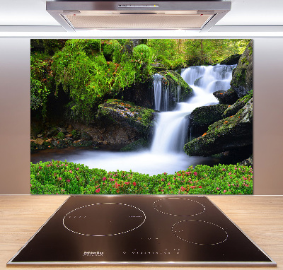 Cooker splashback Waterfall in the forest