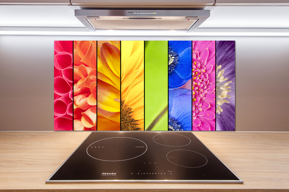 Cooker splashback Colorful flowers