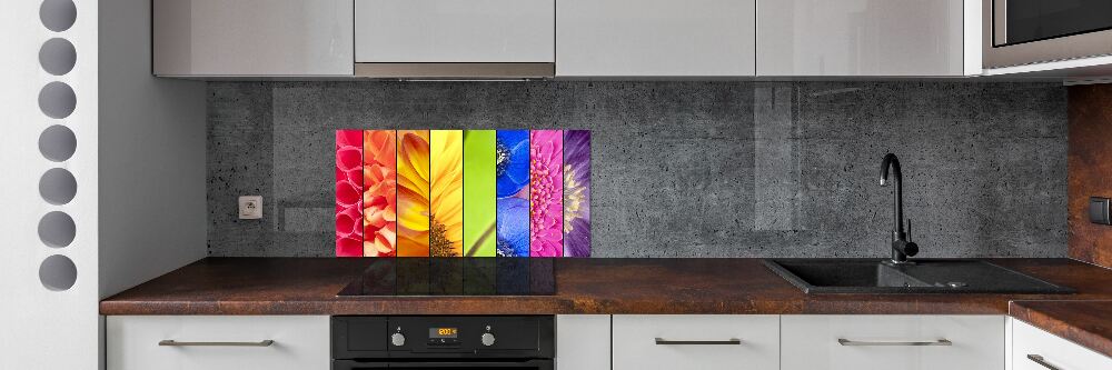 Cooker splashback Colorful flowers