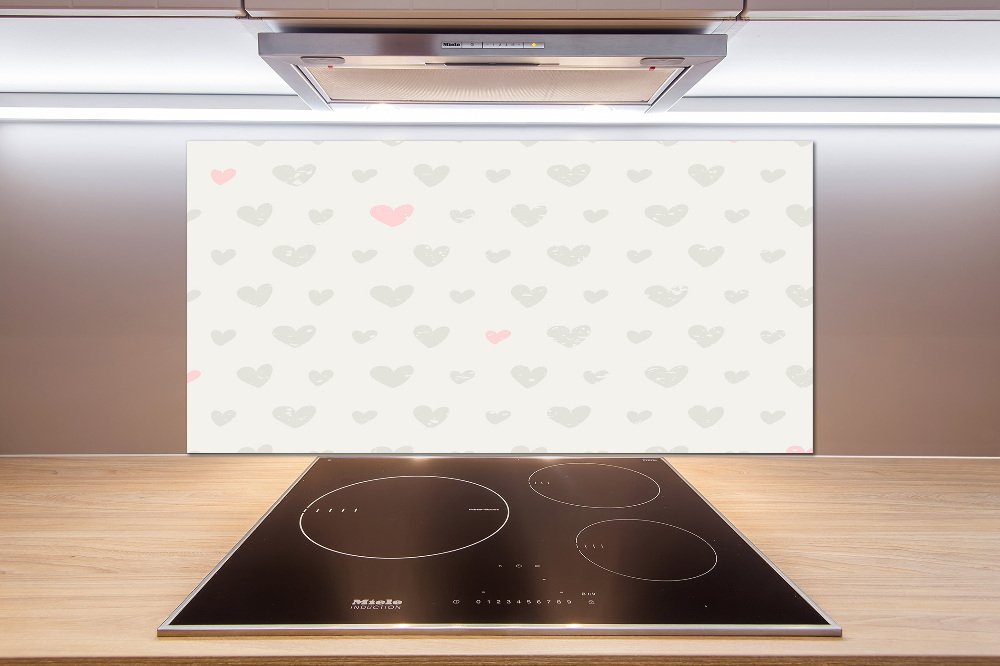 Glass splashback Heart background