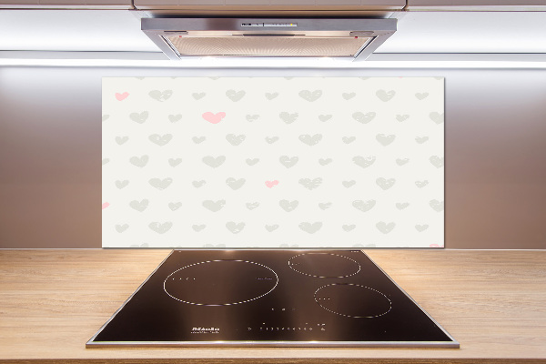 Glass splashback Heart background