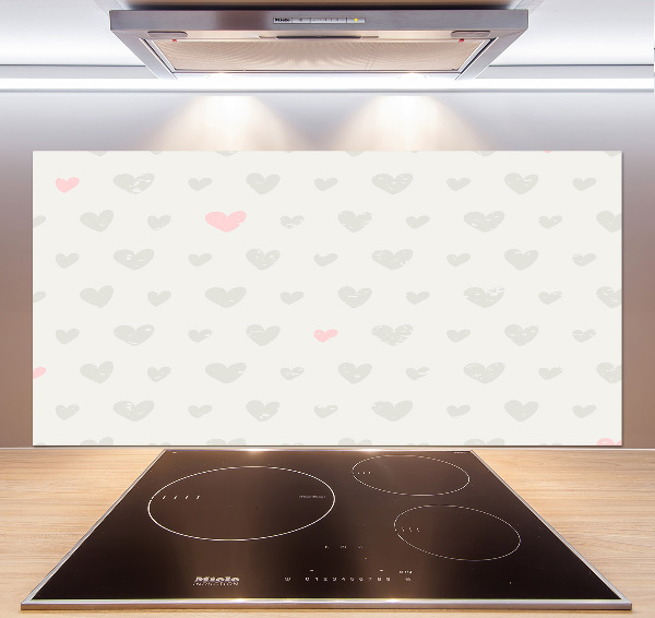 Glass splashback Heart background