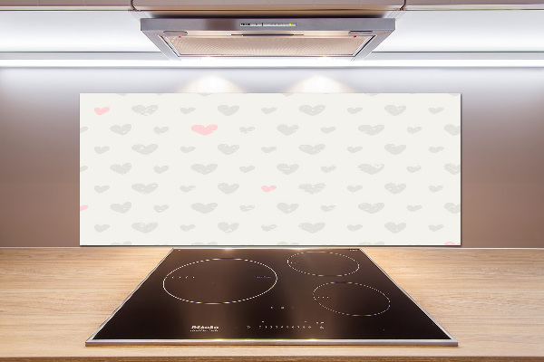 Glass splashback Heart background