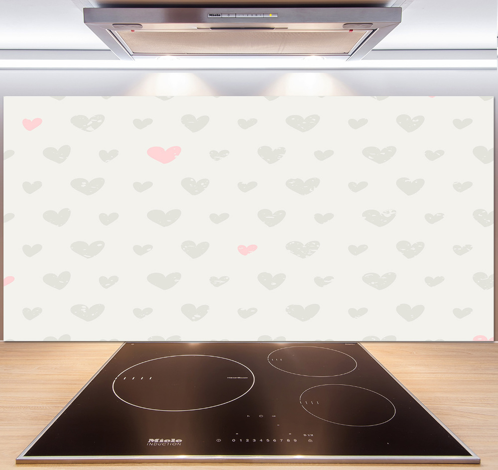 Glass splashback Heart background