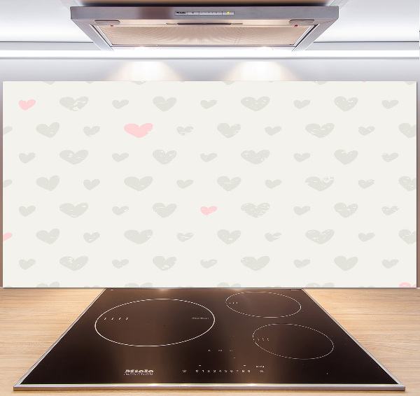 Glass splashback Heart background