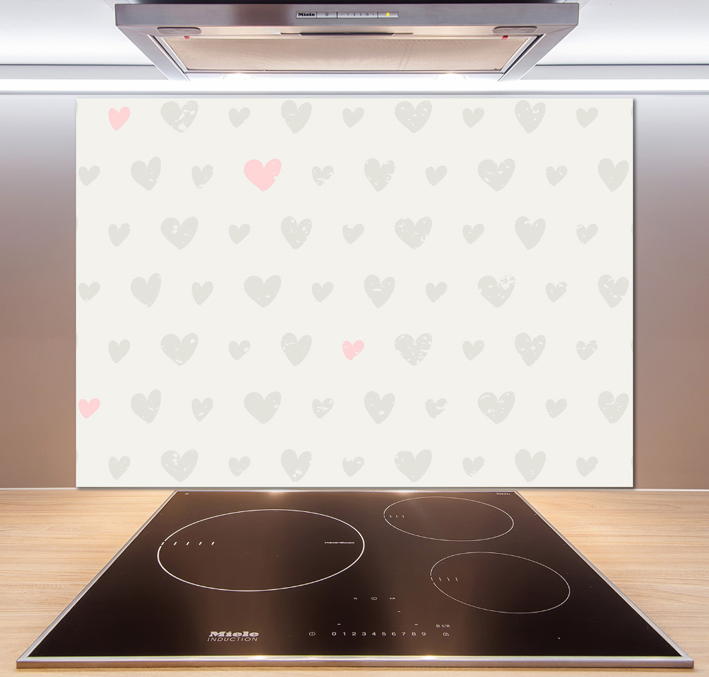 Glass splashback Heart background