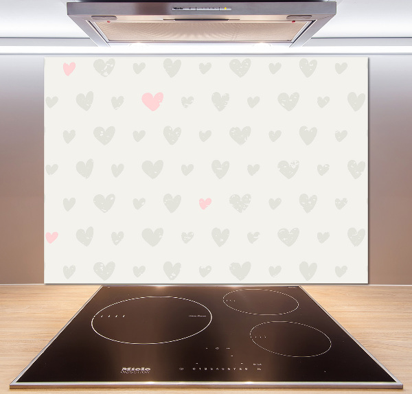 Glass splashback Heart background