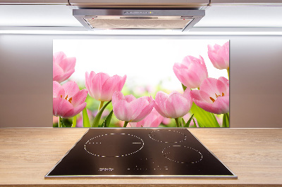 Cooker splashback Pink tulips