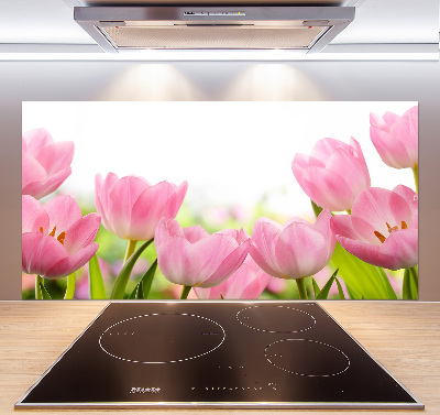 Cooker splashback Pink tulips