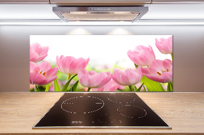 Cooker splashback Pink tulips