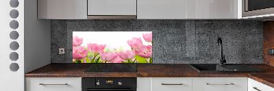 Cooker splashback Pink tulips