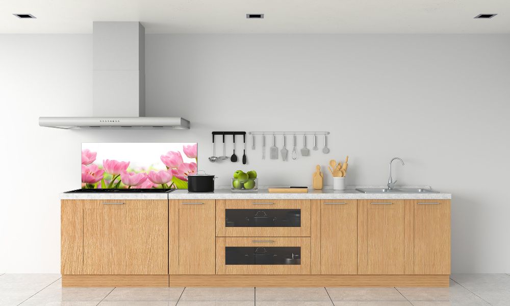 Cooker splashback Pink tulips