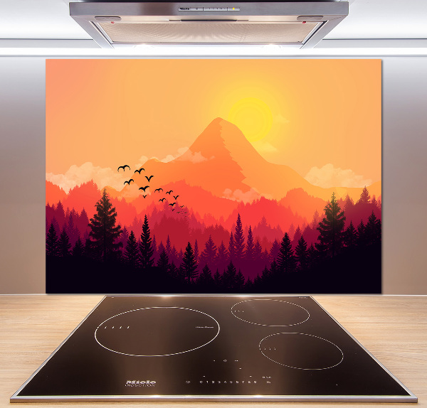 Cooker splashback Mountain landscape