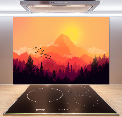 Cooker splashback Mountain landscape