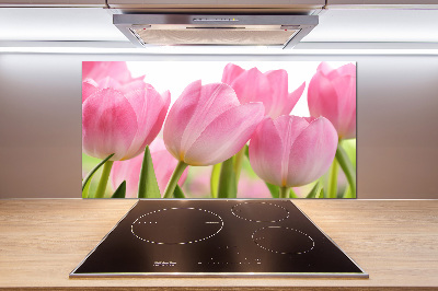 Cooker splashback Pink tulips