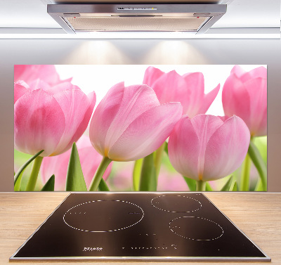 Cooker splashback Pink tulips