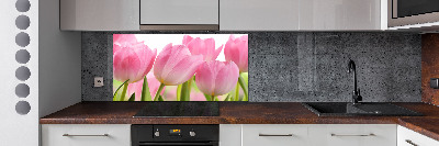 Cooker splashback Pink tulips