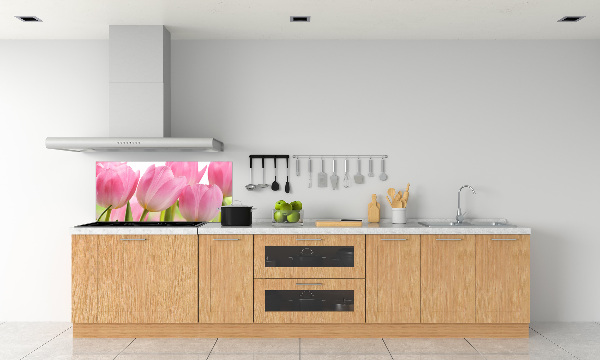 Cooker splashback Pink tulips