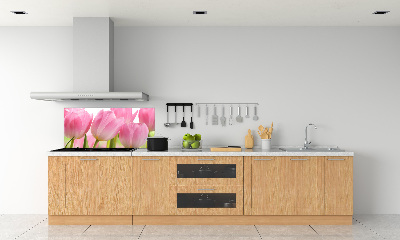 Cooker splashback Pink tulips