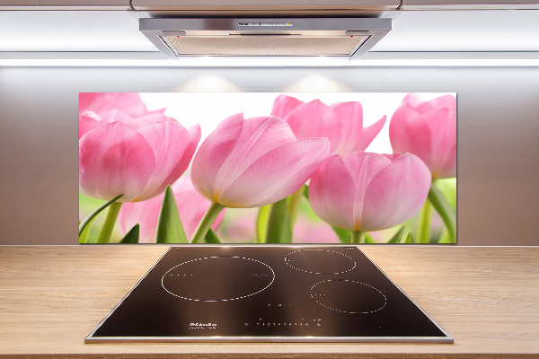 Cooker splashback Pink tulips