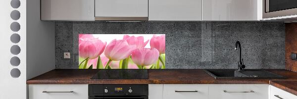 Cooker splashback Pink tulips