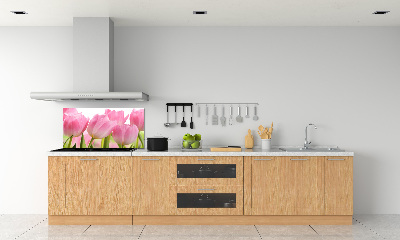 Cooker splashback Pink tulips