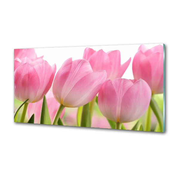 Cooker splashback Pink tulips