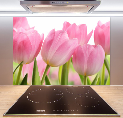 Cooker splashback Pink tulips