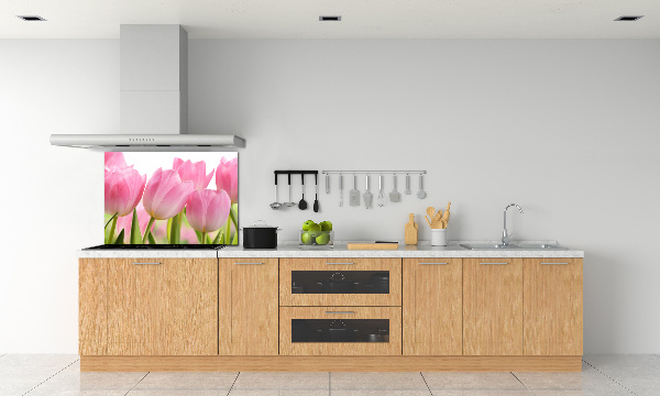 Cooker splashback Pink tulips