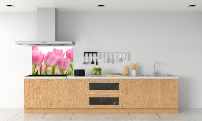 Cooker splashback Pink tulips