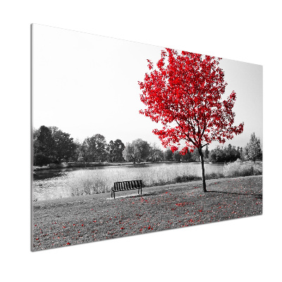 Cooker splashback Red tree