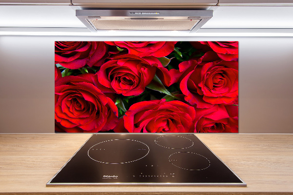 Cooker splashback Red roses