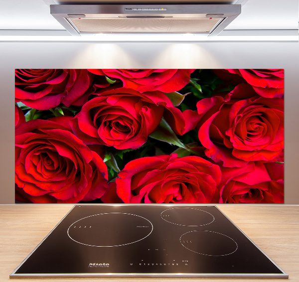 Cooker splashback Red roses