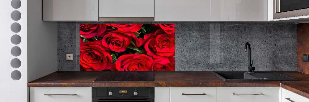 Cooker splashback Red roses