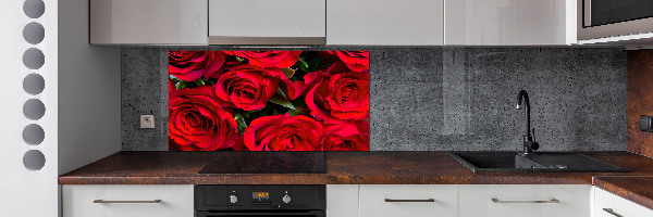 Cooker splashback Red roses