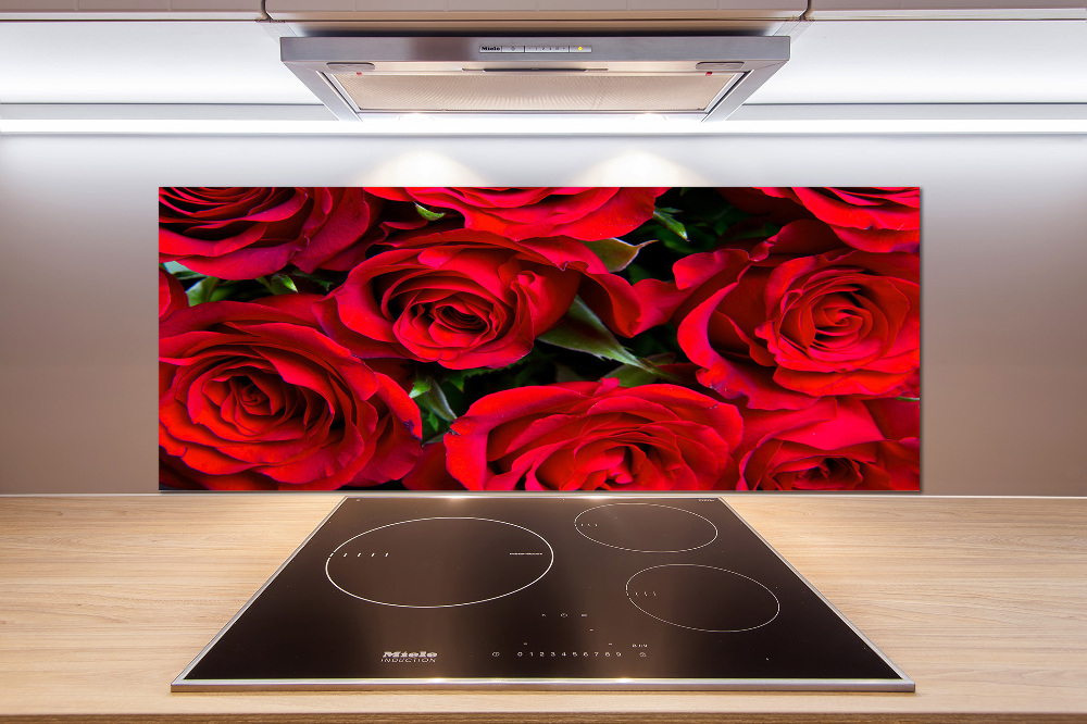 Cooker splashback Red roses