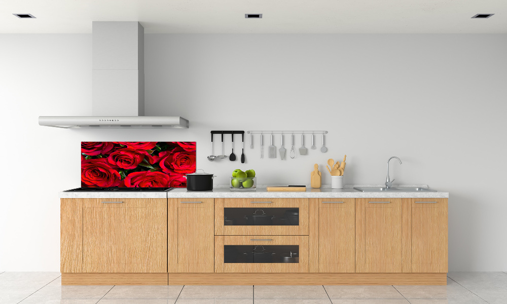 Cooker splashback Red roses