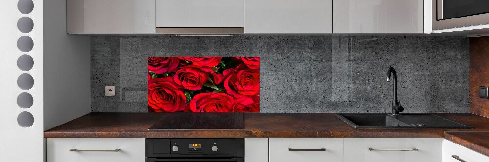 Cooker splashback Red roses