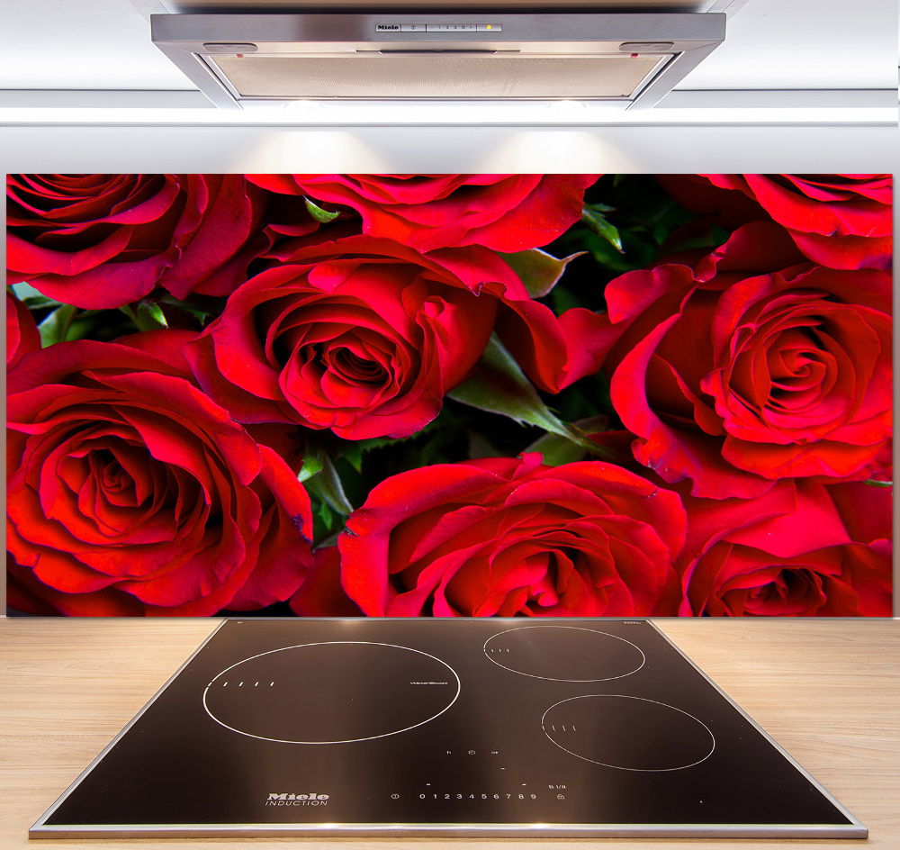 Cooker splashback Red roses