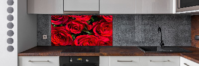 Cooker splashback Red roses