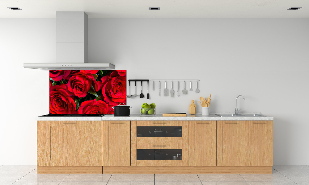 Cooker splashback Red roses