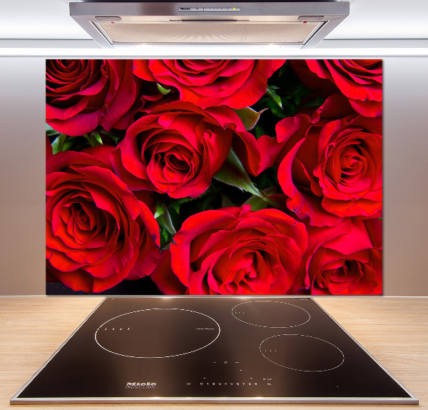 Cooker splashback Red roses