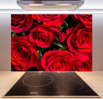 Cooker splashback Red roses